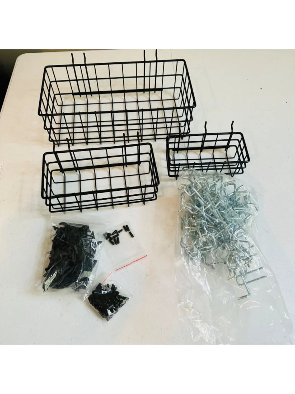 80 Pcs Pegboard Basket and Pegboard Hooks For Organizing Tools & Accessories